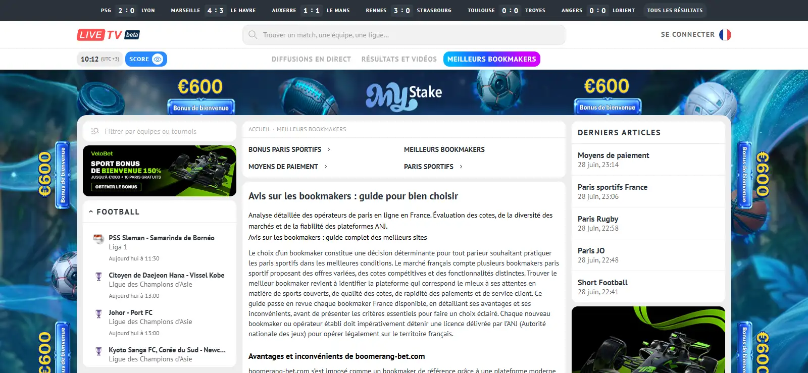 Présentation éditoriale comparant des critères de bookmakers sportifs